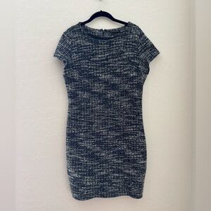 Banana Republic Black White Tweed Shift Dress Size 10 Work Career Dress